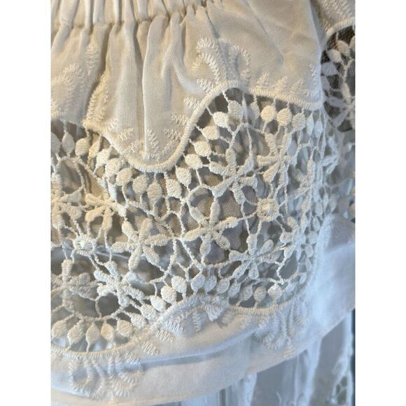 BCBGMaxAzria Off-Shoulder Eyelet Blouse in White Size XXS - Picture 4 of 5